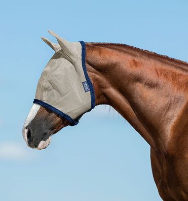 Horseware Amigo Fly Mask Fliegenmaske Oatmeal/ Navy mit UV Schutz