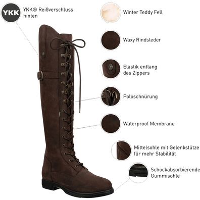 Suedwind Winter Reitstiefel Damen Longford Waterproof waxy brown