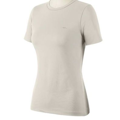 ANIMO Fibi Damen T-Shirt Calla hellbeige mit kleinem silbernen Logo FS/22