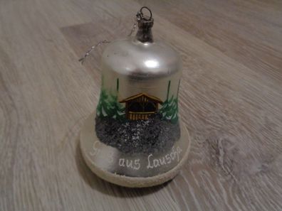 sehr alte Glocke XL- Christbaumschmuck aus Omas Zeiten-handbemalt -Gruß aus Lauscha