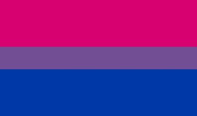 Hängende bisexuelle Stolzflagge lgbt-Banner draußen / drinnen