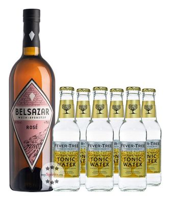 Belsazar Rosé Vermouth + 6 x Fever Tree Indian Tonic Water (14,5 % Vol., 1,95 Liter)