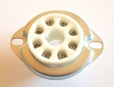 Oktal Röhrensockel / Röhrenfassung 8-polig / Chassis-Montage / grosser Ring