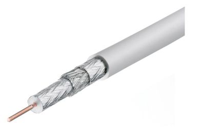 TRIAX Koaxialkabel PVC 3fach geschirmt 100m Spule weiß KOKA 110 A+ SP100