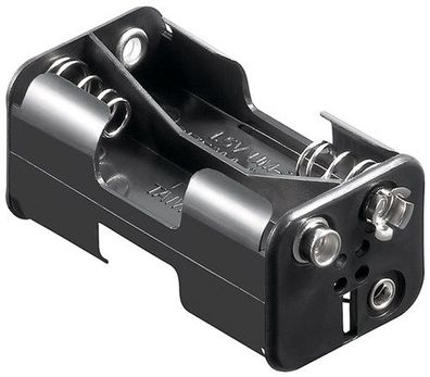 Goobay 4x AA (Mignon) Batteriehalter, Druckknopf, Schwarz - Druckknopf
