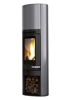 Edilkamin Poêle-cheminée Tally 8 S Acier Gris 8 Kw Poêle A Bois Élégant Four - &