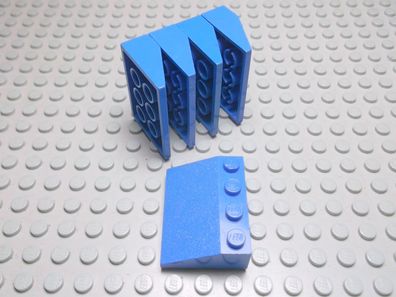 Lego 5 Schrägsteine Positiv 3x4 33 Grad Blau Nummer 3297