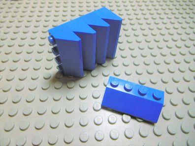Lego 5 Schrägsteine Positiv 2x4 45 Grad Blau Nummer 3037