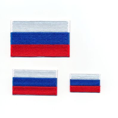 3 Russland Flaggen Russische Föderation Flags Moskau Aufnäher Aufbügler Set 0962