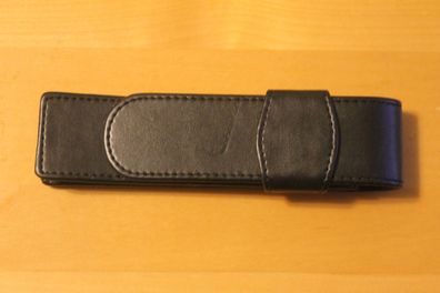 Mäppchen für 2 Schreibgeräte; Etui für 2 Schreibgeräte, Leder, schwarz, Sonderpreis