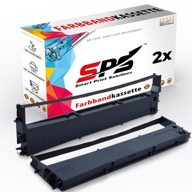 2x Kompatibel für Epson LQ300 Plus Farbbänder C13S015633 Schwarz