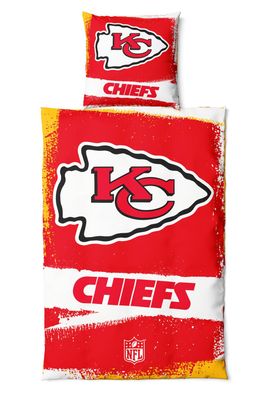 NFL Bettwäsche Set Kansas City Chiefs Raw Football Bedding Set Bettbezug 200x135cm