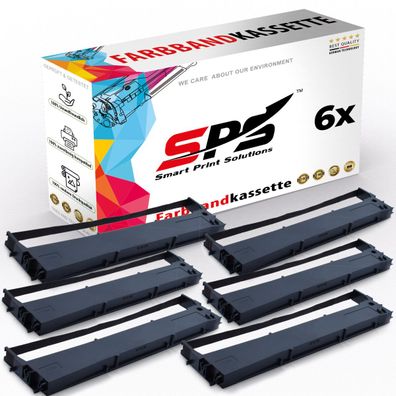 6x Kompatibel für Epson LQ300 Plus Farbbänder C13S015633 Schwarz