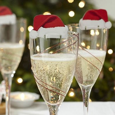 Hüte Champagnerglas Dekor Party für Weihnachtsdekorationen