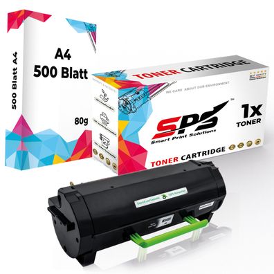Druckerpapier A4 + 1x Kompatibel für Lexmark MS410 Toner 502H 50F2H00 Schwarz