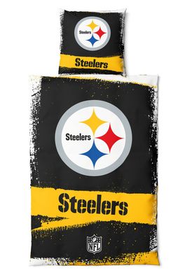 NFL Bettwäsche Set Pittsburgh Steelers Raw Football Bedding Set Bettbezug 200x135cm