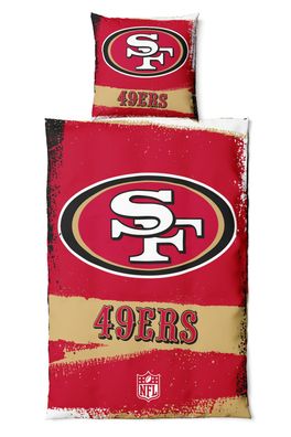 NFL Bettwäsche Set San Francisco 49ers Raw Football Bedding Set Bettbezug 200x135cm