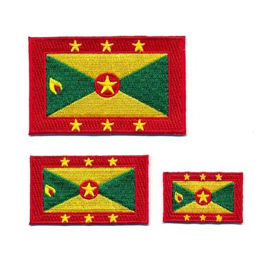 3 Grenada Flaggen St. George´s Karibik Flags Patches Aufnäher Aufbügler Set 1044