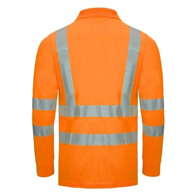 NITRAS MOTION TEX VIZ Warnschutz-Langarm-Poloshirt | Gr. XS - 6XL | orange