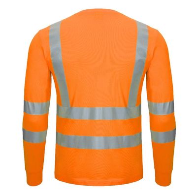 NITRAS MOTION TEX VIZ Warnschutz-Langarmshirt | Gr. XS - 6XL | orange | Arbeitsshirt
