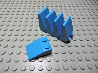 Lego 5 Schrägsteine Positiv 2x3 33 Grad blau Nummer 3298