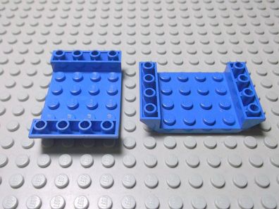 Lego 2 Schrägsteine negativ 45 Grad 6x4 blau Nummer 30283