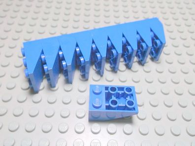 Lego 10 Schrägsteine 33 Grad Negativ 2x3 mit Steg blau Nummer 3747b