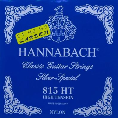 Hannabach 815HTC silver special - high (blau)- Saiten für Gitarre mit Carbondiskant