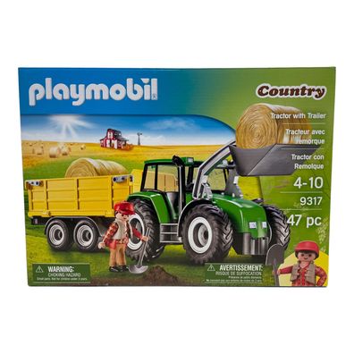 Playmobil Traktor Trecker mit Anhänger Bauernhof Country 9317 und Figur