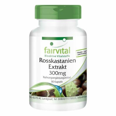 Rosskastanien Extrakt 300mg - 90 Kapseln standardisiert auf 20% Aescin - fairvital