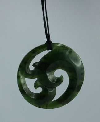 Maori Jade Carving aus Neuseeland Triple Koru Nephrit Jade