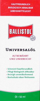 Ballistol Universalöl 50ml Glasflasche Pflegeöl flüssig Werkstatt Werkzeug Rostschutz