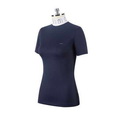 ANIMO Denice Damen T-Shirt Turniershirt Ombra dunkelblau mit hohem Kragen und gr