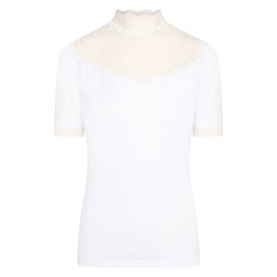 Imperial Riding Turnier-Shirt Dressy White mit viel Spitze und kleinen silbernen