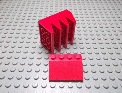 Lego 5 Schrägsteine Positiv 3x4 33 Grad Rot Nummer 3297