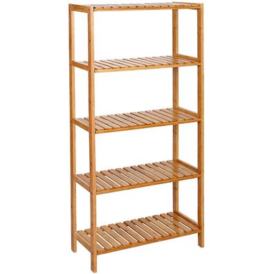 Badezimmerschrank - Bambusschrank - 60x26x130 cm - mit 5 Einlegeböden
