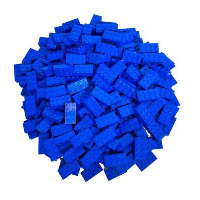 100 Blaue LEGO Steine 2x4 - Bausteine - Classic, Basic, City - blue - 3001