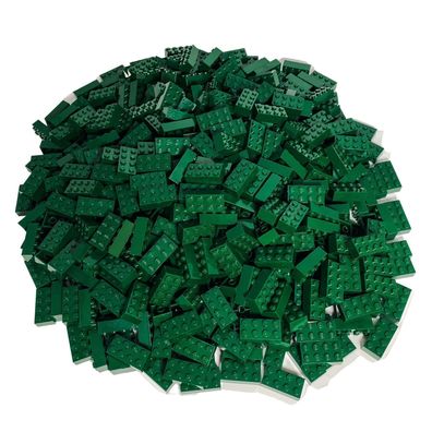 100 Dunkelgruene LEGO Steine 2x4 - Bausteine - Classic, Basic, City green 3001