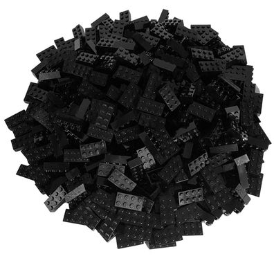 100 schwarze Lego Steine 2x4 - Bausteine Classic, Basic, City - Black - 3001