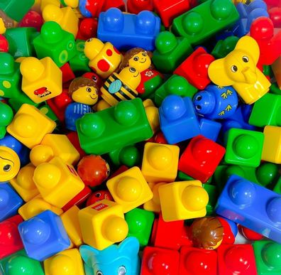 LEGO Duplo PRIMO 20 Teile Mix - Baby Motorik Steine Rassel Figur Wagen