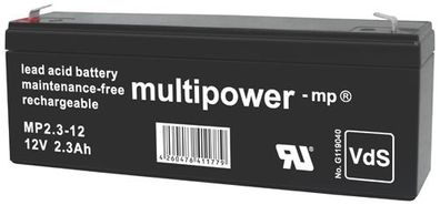 Multipower - MP2.3-12 - 12 Volt 2300mAh Pb