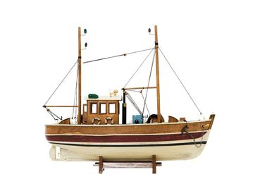 Kutter Fischerboot Fischkutter Holzschiff Schiff Schiffsmodell 45cm kein Bausatz