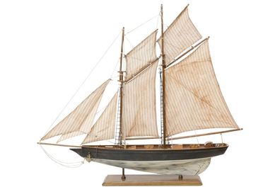Modellschiff Segelyacht Yacht Holz Schiff Boot Segelschiff 85cm kein Bausatz