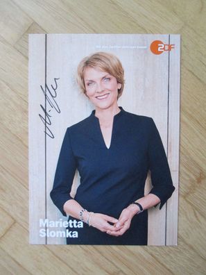 ZDF Fernsehmoderatorin Marietta Slomka - handsigniertes Autogramm!!