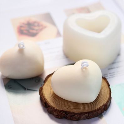 3D-Liebesherz Silikon, Aroma Gips Kerzenform für Kuchendekoration