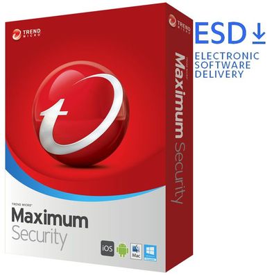 Trend Micro MAX Maximum Security|3-10 Geräte|3 Jahre stets aktuell|Download|ESD