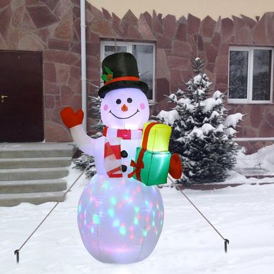 LED beleuchteter aufblasbarer Schneemann Weihnachtsmann - Weihnachtsdekoration