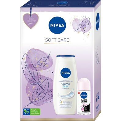 Nivea Soft Care Geschenkset (Duschgel 250ml + Deo Roll-on 50ml)