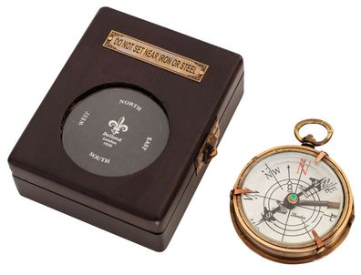 Kompass Maritim Schiff Dekoration Navigation Glas Messing Antik-Stil Replik 10cm