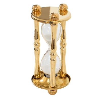 Sanduhr Stundenglas Eieruhr 5 Minuten Glasenuhr Messing Antik-Stil - 12cm